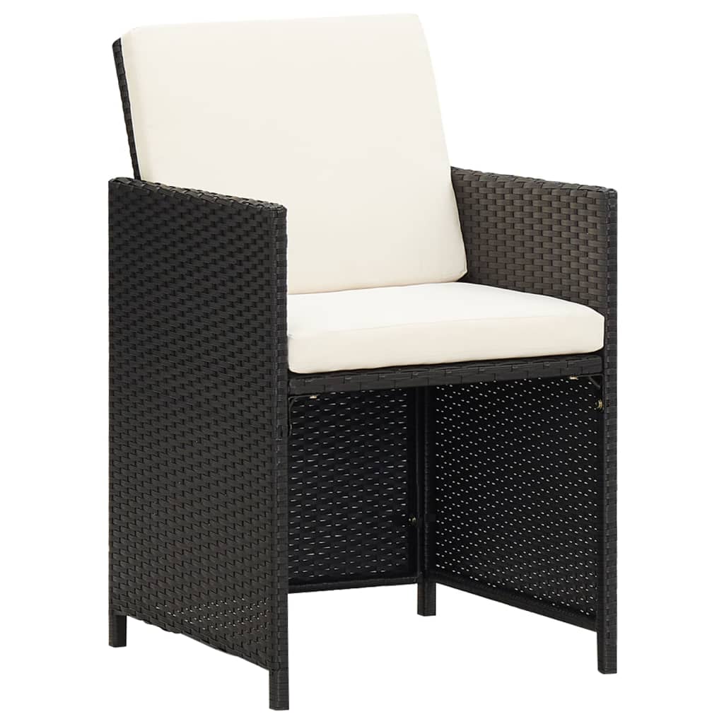 vidaXL 17-delige Tuinset met kussens poly rattan grijs