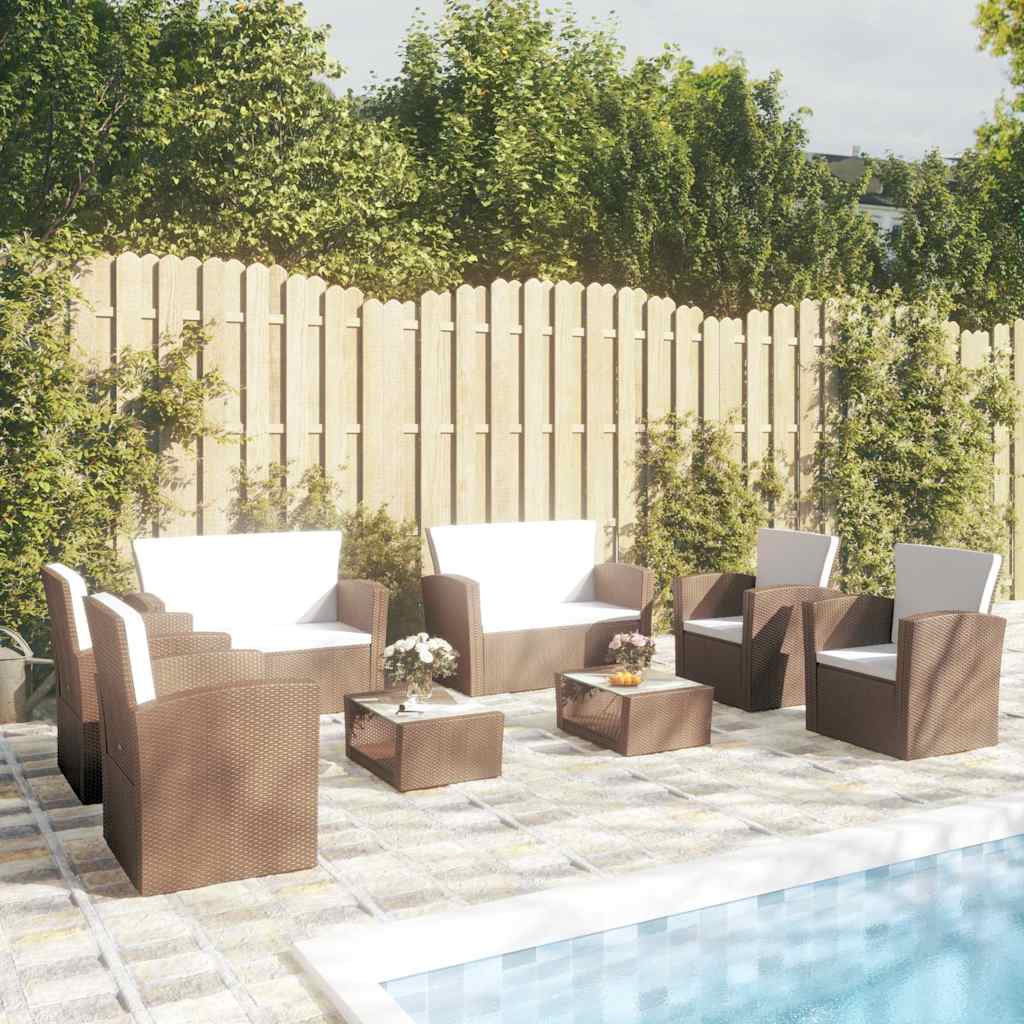 vidaXL 16-delige Loungeset met kussens poly rattan zwart