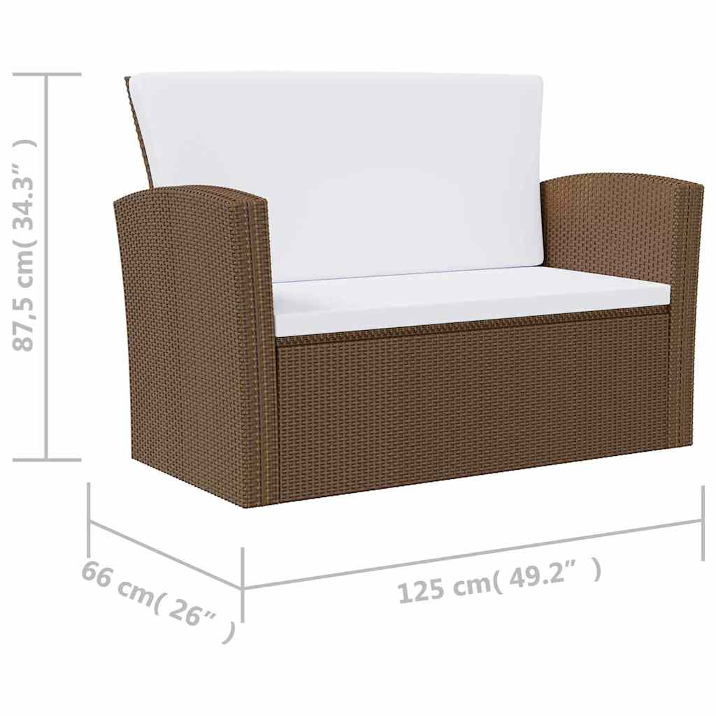 vidaXL 16-delige Loungeset met kussens poly rattan zwart