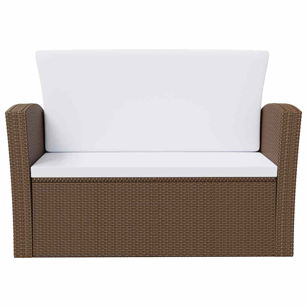 vidaXL 16-delige Loungeset met kussens poly rattan zwart