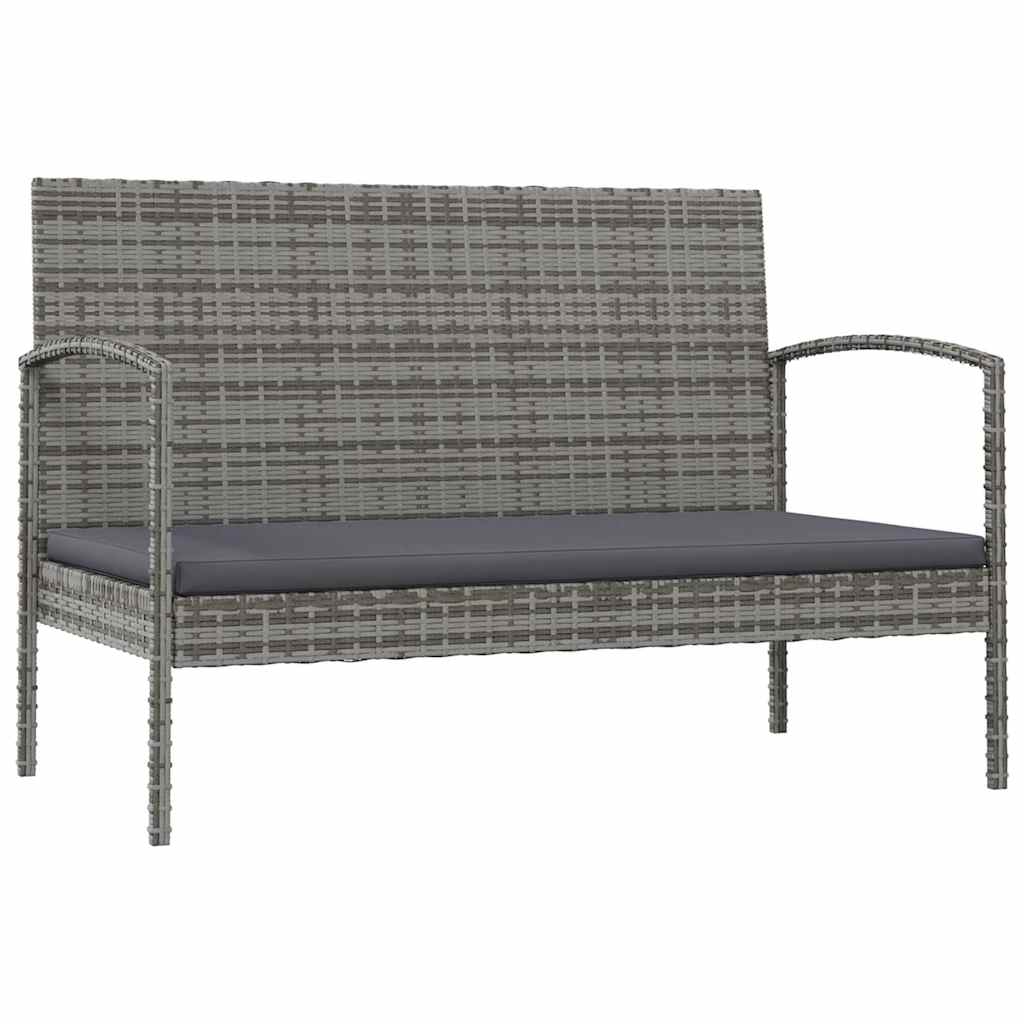 vidaXL 8-delige Loungeset met kussens poly rattan zwart