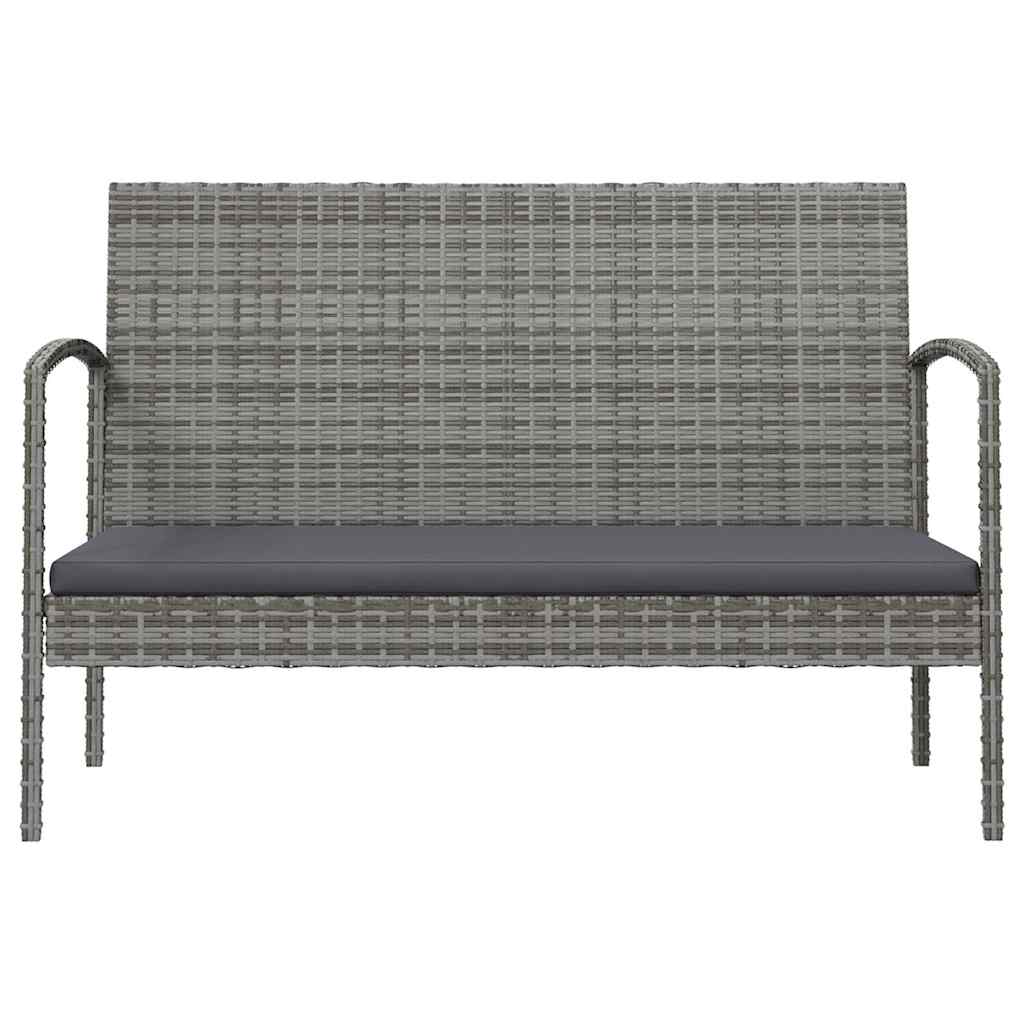 vidaXL 8-delige Loungeset met kussens poly rattan zwart
