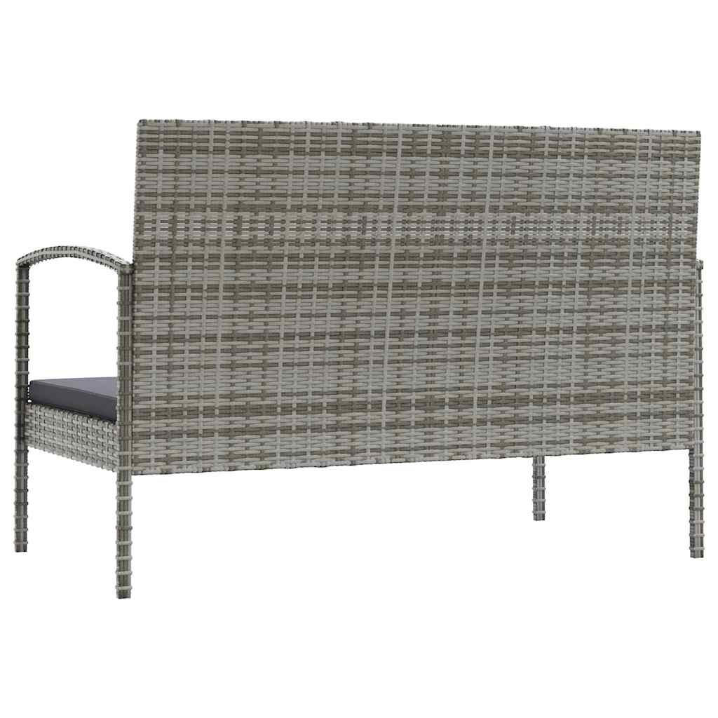 vidaXL 8-delige Loungeset met kussens poly rattan zwart
