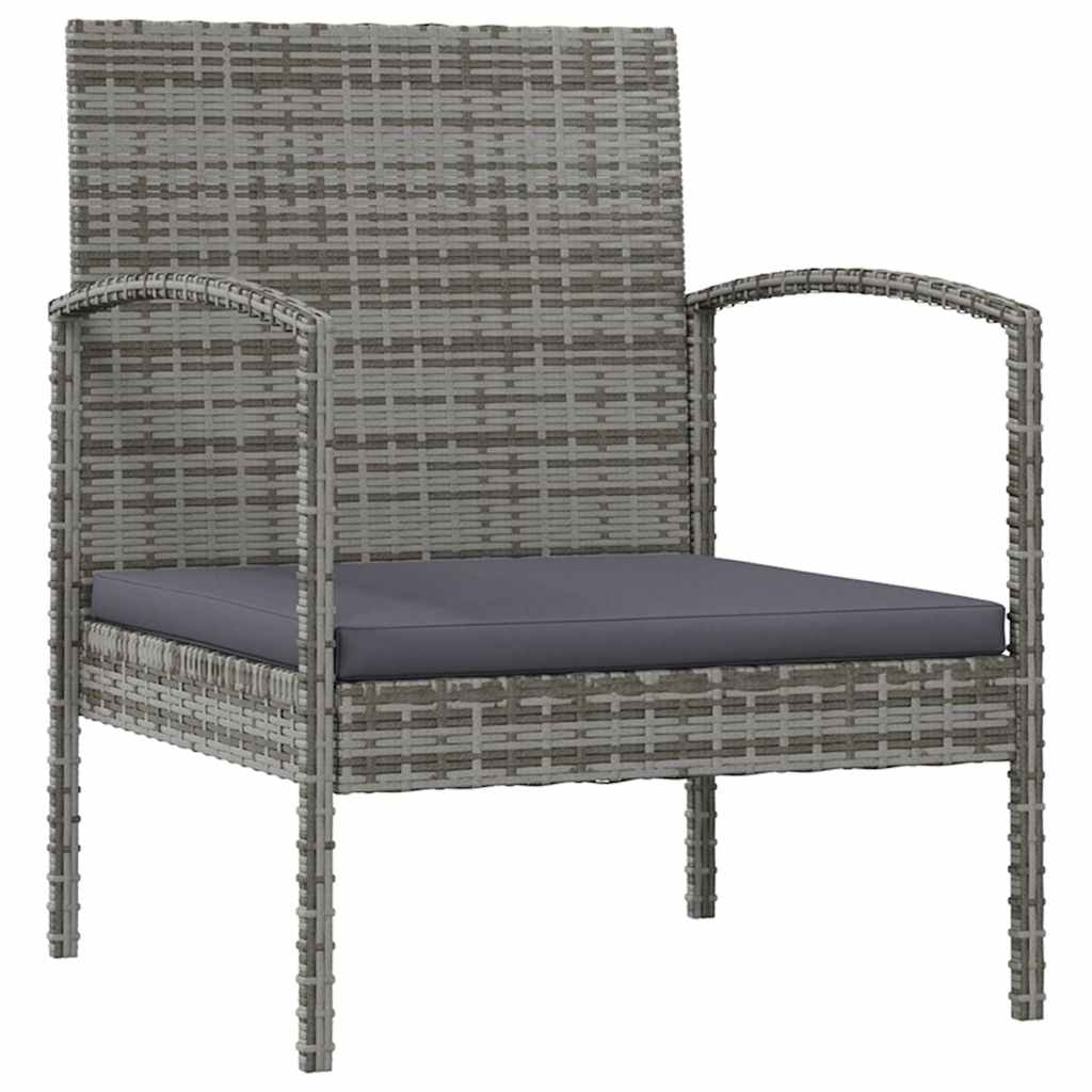 vidaXL 8-delige Loungeset met kussens poly rattan zwart