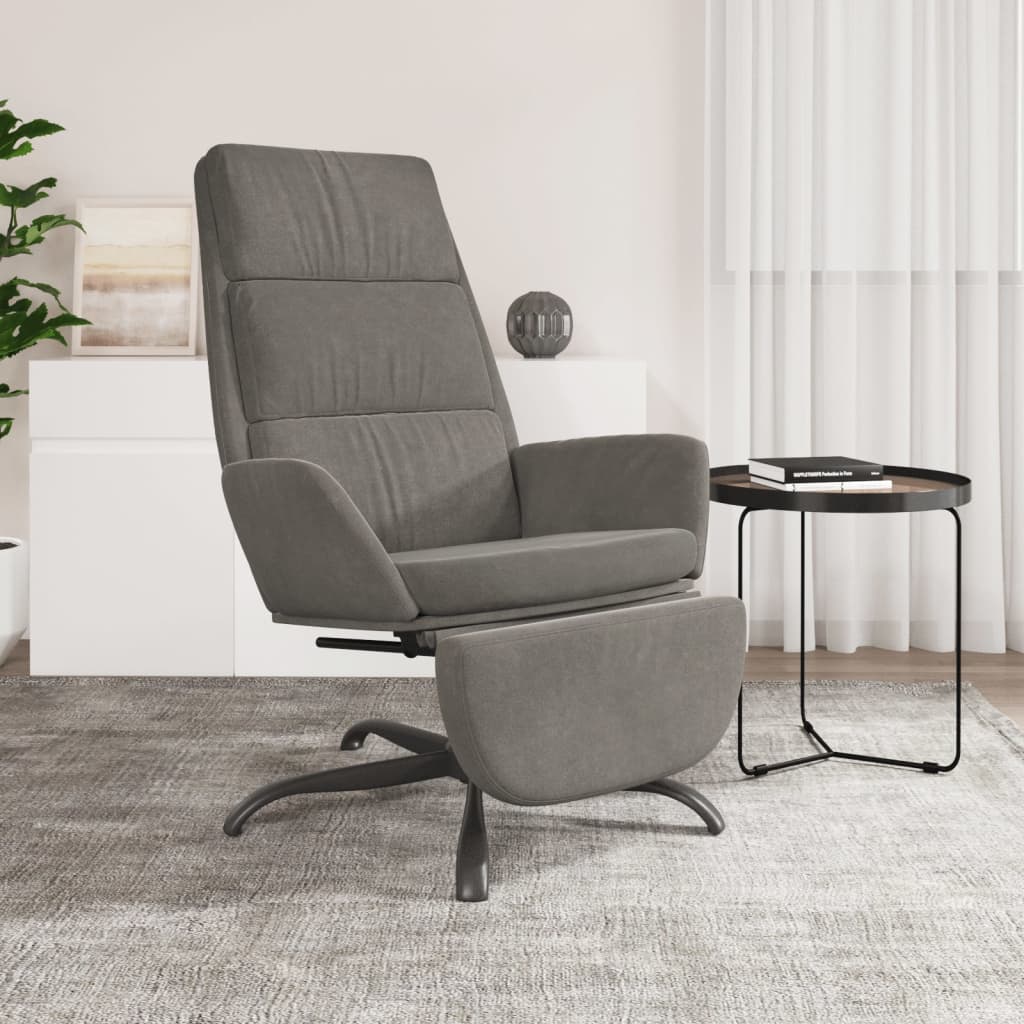 vidaXL Relaxstoel fluweel donkergrijs
