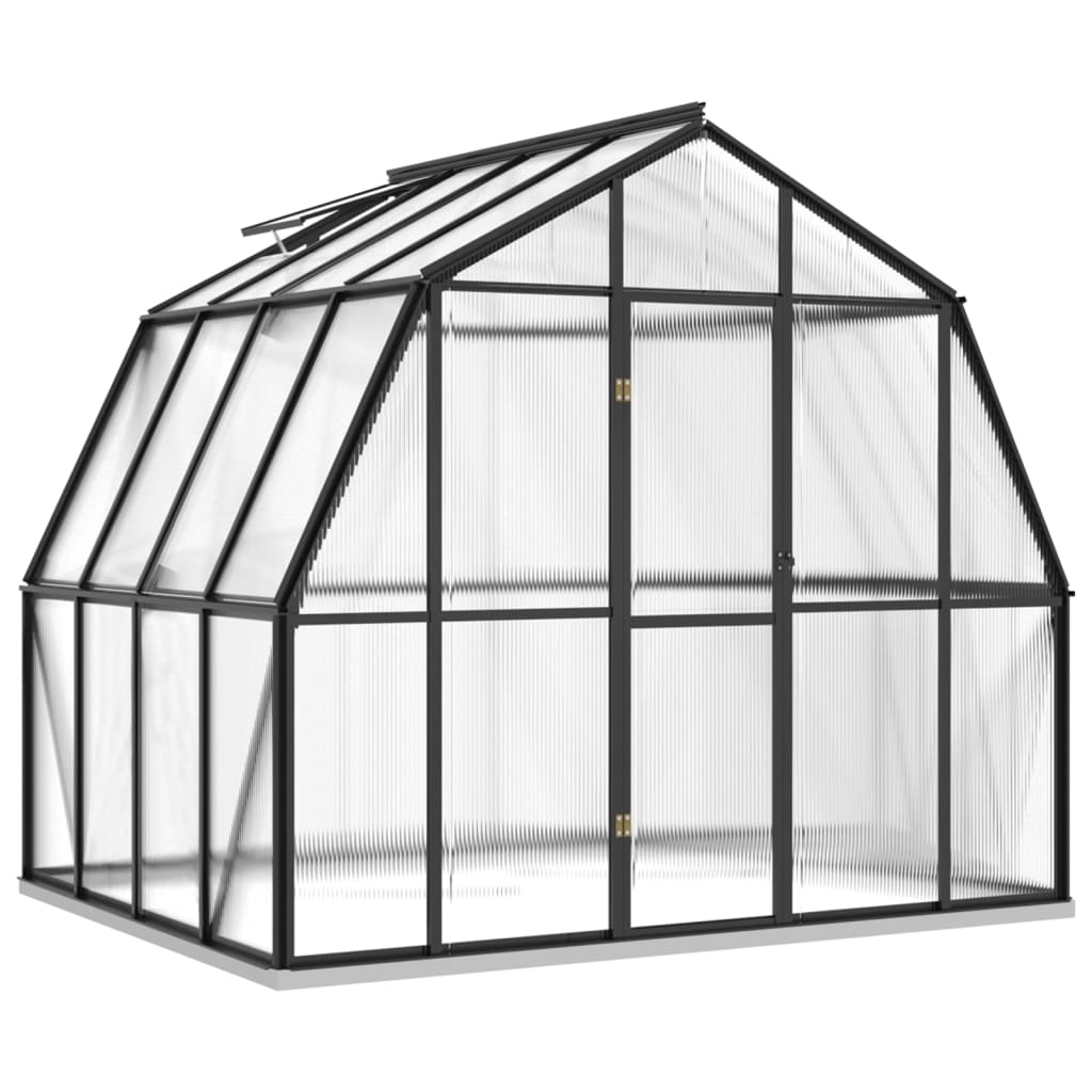 vidaXL Broeikas met basisframe 3,3 m² aluminium antracietkleurig