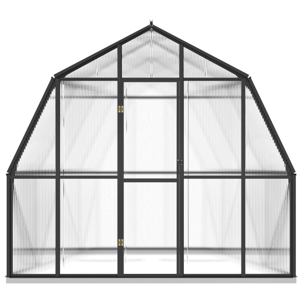 vidaXL Broeikas met basisframe 3,3 m² aluminium antracietkleurig