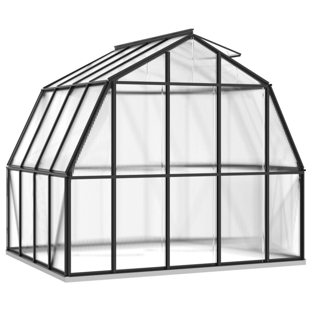 vidaXL Broeikas met basisframe 3,3 m² aluminium antracietkleurig