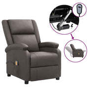 vidaXL Massagestoel elektrisch echt leer grijs
