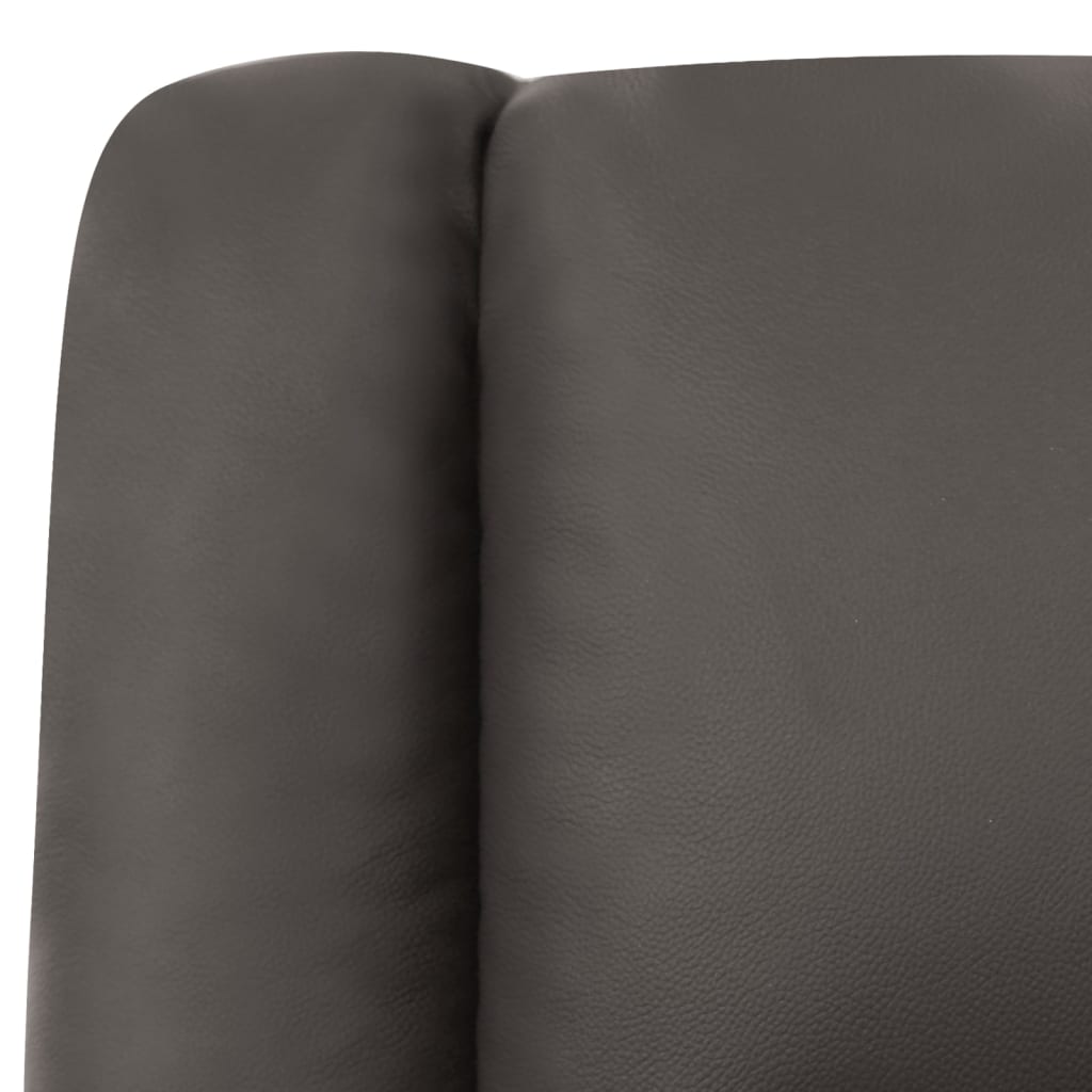 vidaXL Massagestoel elektrisch echt leer grijs