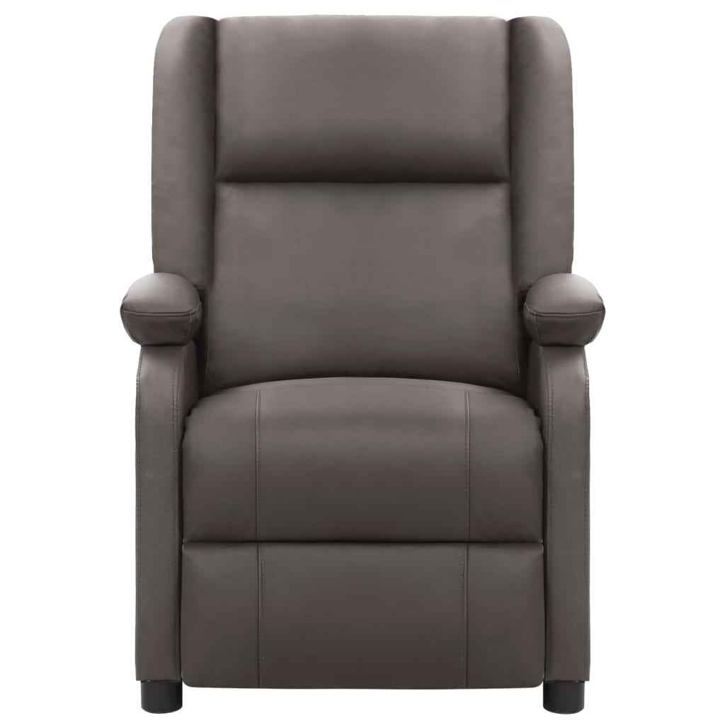 vidaXL Massagestoel elektrisch echt leer grijs