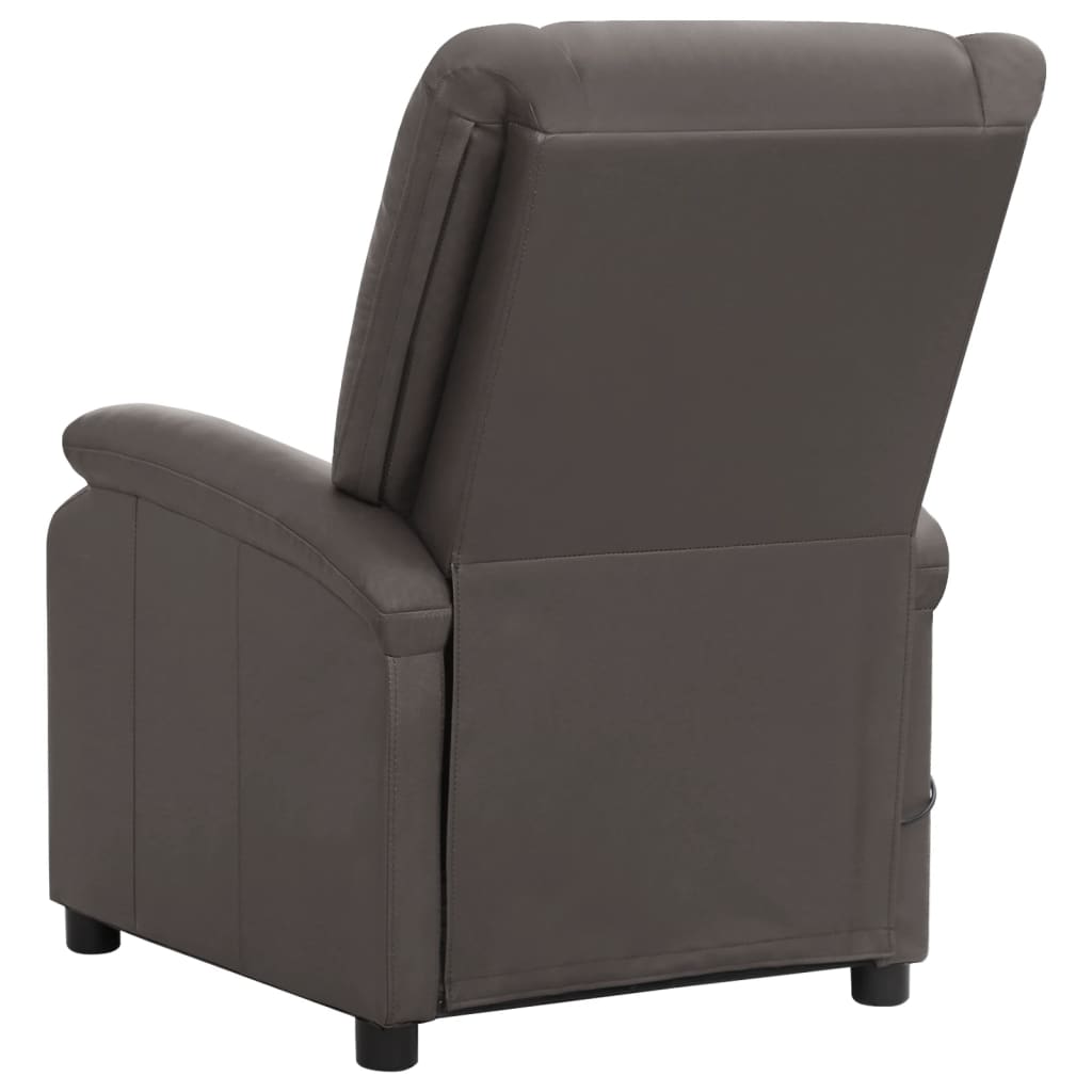 vidaXL Massagestoel elektrisch echt leer grijs