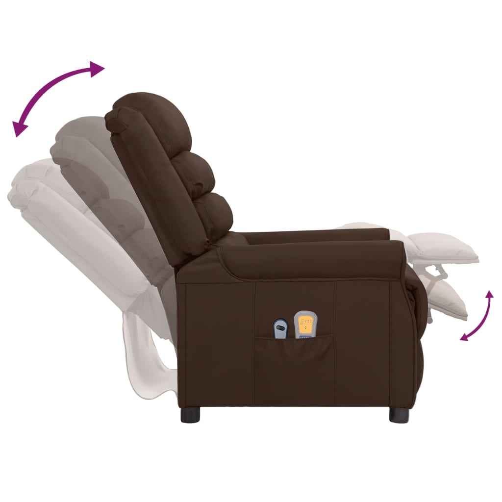 vidaXL Massagestoel elektrisch kunstleer bruin