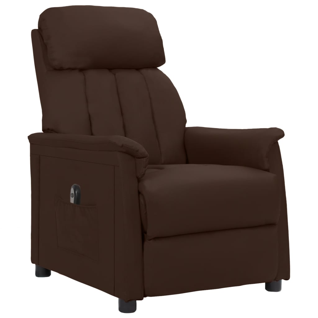 vidaXL Fauteuil verstelbaar elektrisch kunstleer bruin