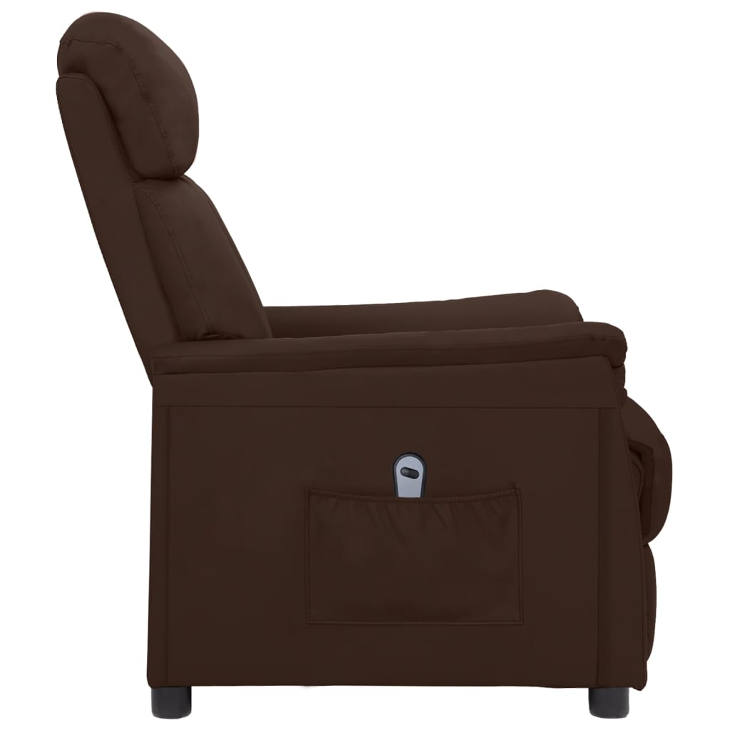 vidaXL Fauteuil verstelbaar elektrisch kunstleer bruin