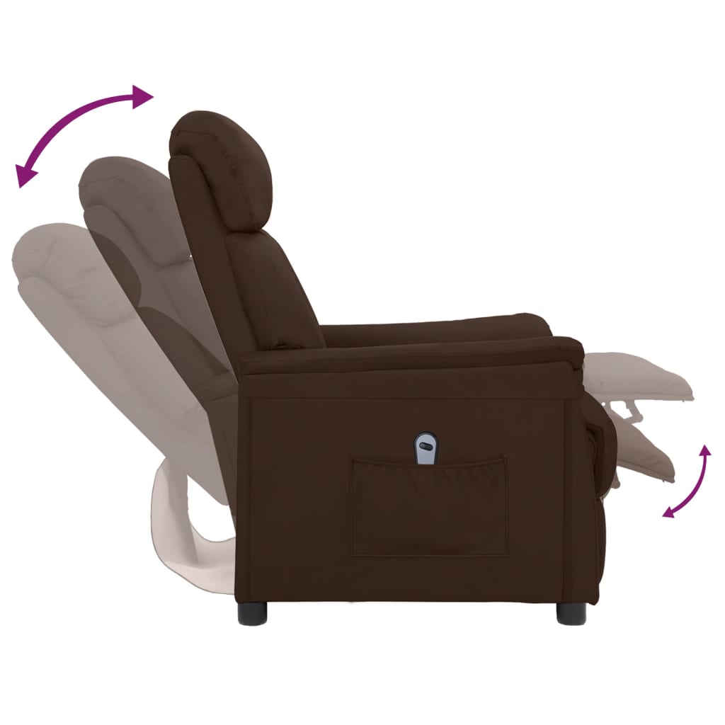 vidaXL Fauteuil verstelbaar elektrisch kunstleer bruin