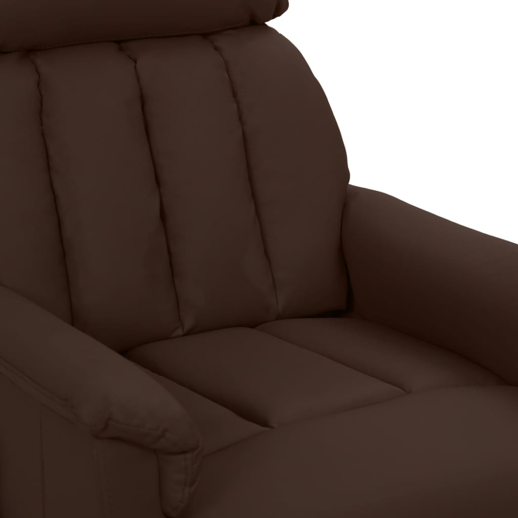 vidaXL Fauteuil verstelbaar elektrisch kunstleer bruin