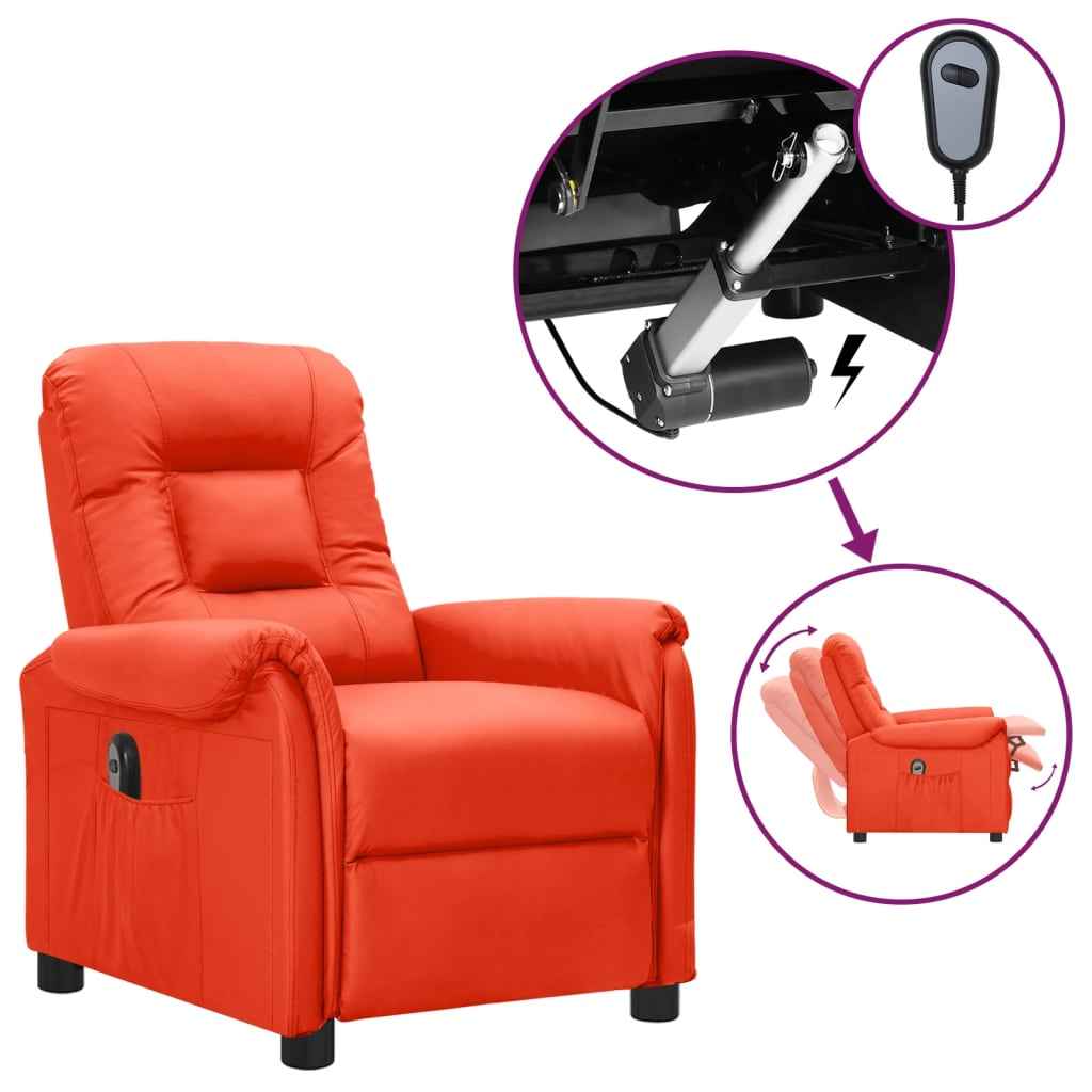 vidaXL Fauteuil verstelbaar elektrisch kunstleer rood