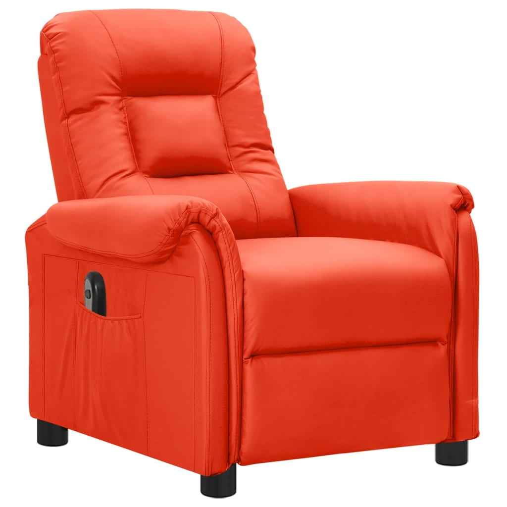 vidaXL Fauteuil verstelbaar elektrisch kunstleer rood