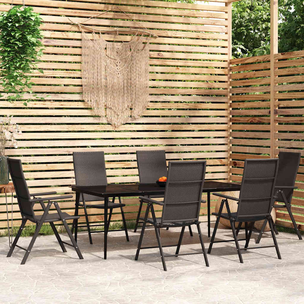 vidaXL 5-delige Tuinset zwart