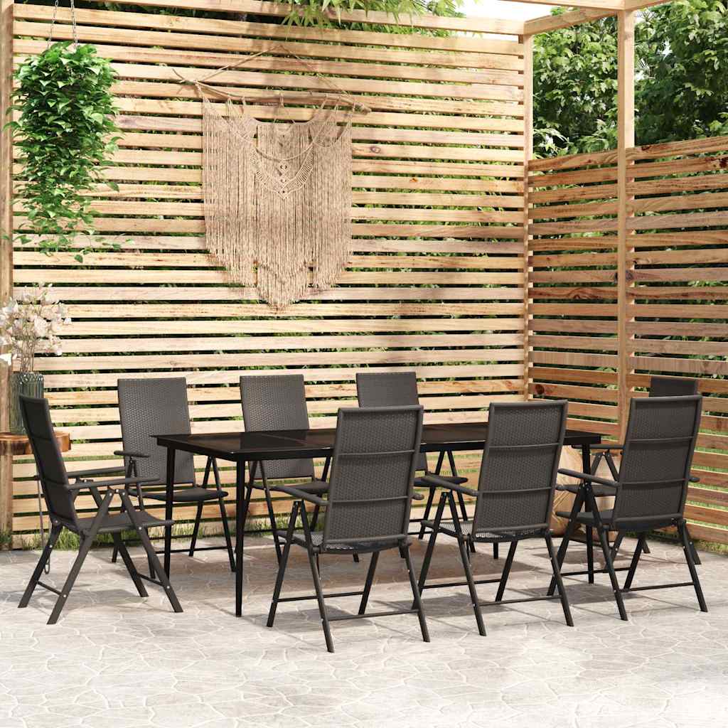 vidaXL 5-delige Tuinset zwart