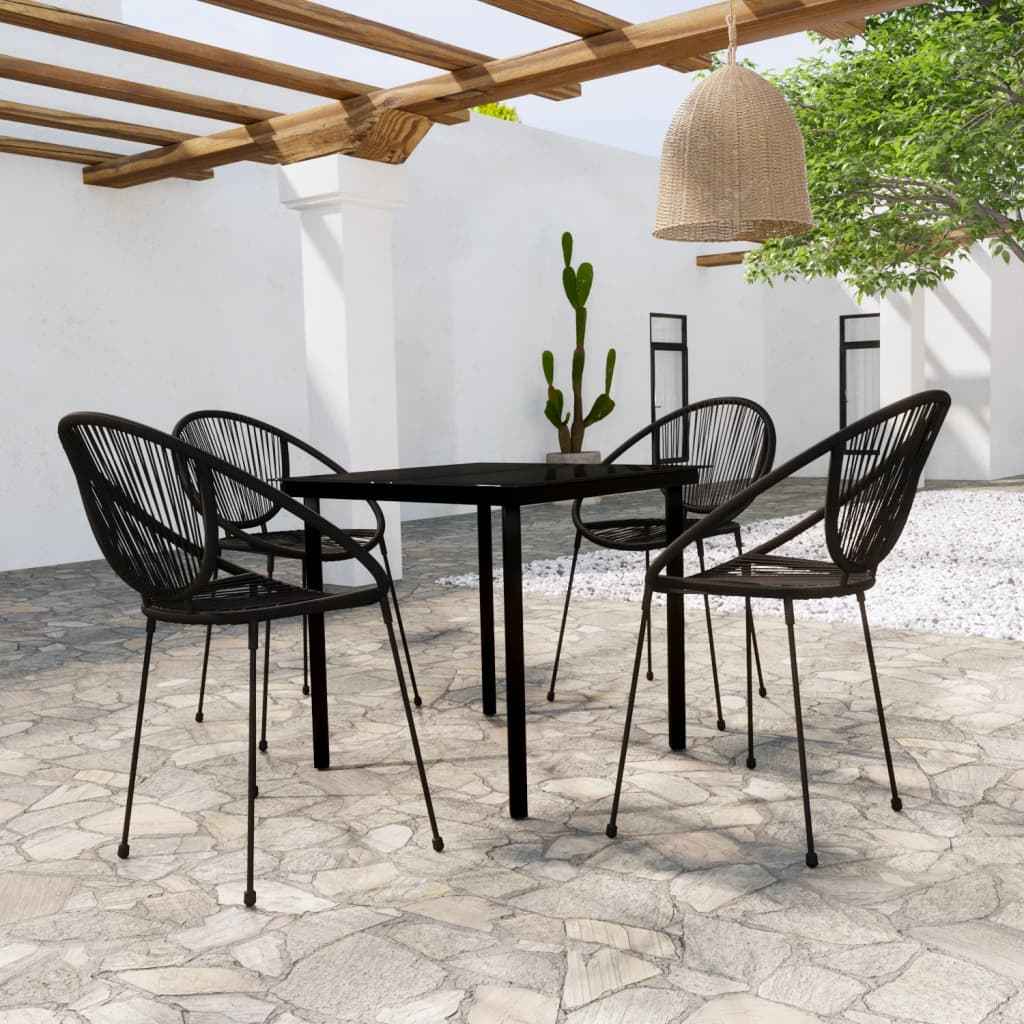 vidaXL 7-delige Tuinset zwart