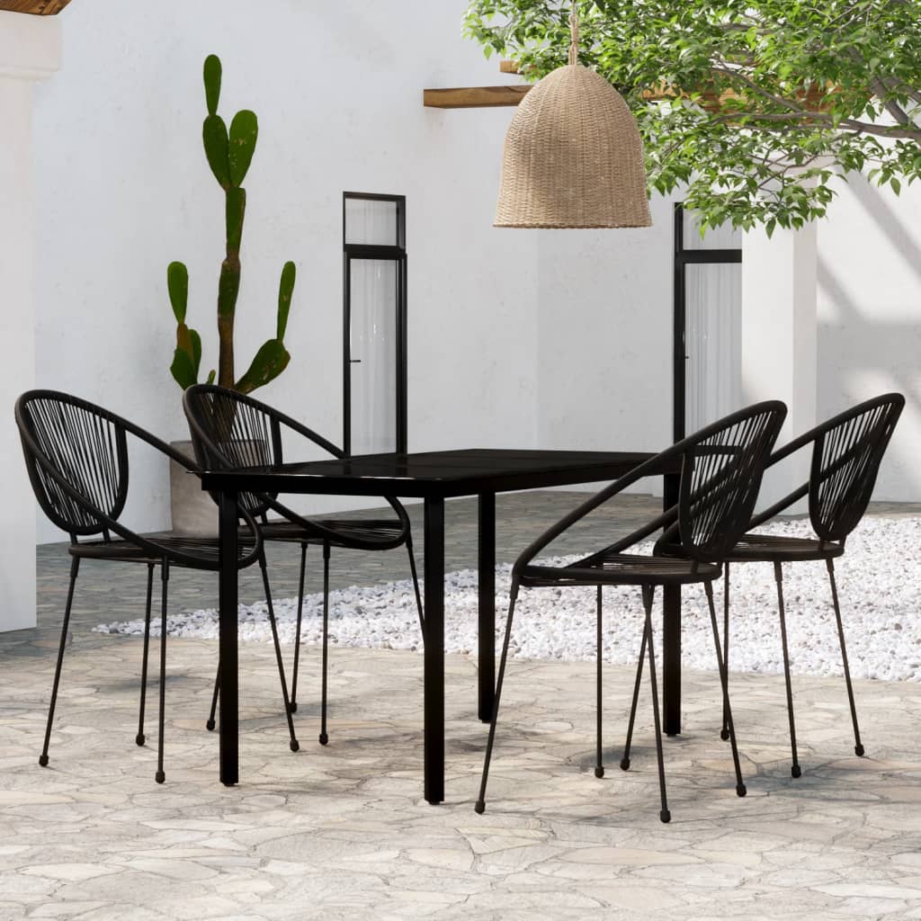 vidaXL 7-delige Tuinset zwart