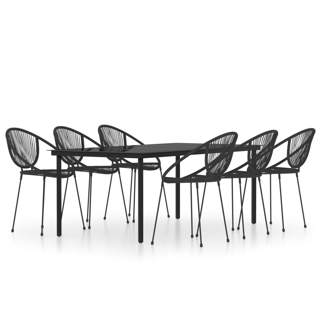 vidaXL 7-delige Tuinset zwart