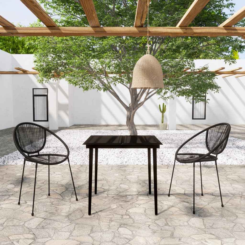 vidaXL 7-delige Tuinset zwart