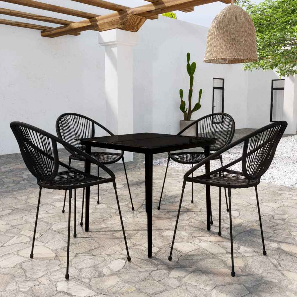 vidaXL 7-delige Tuinset zwart