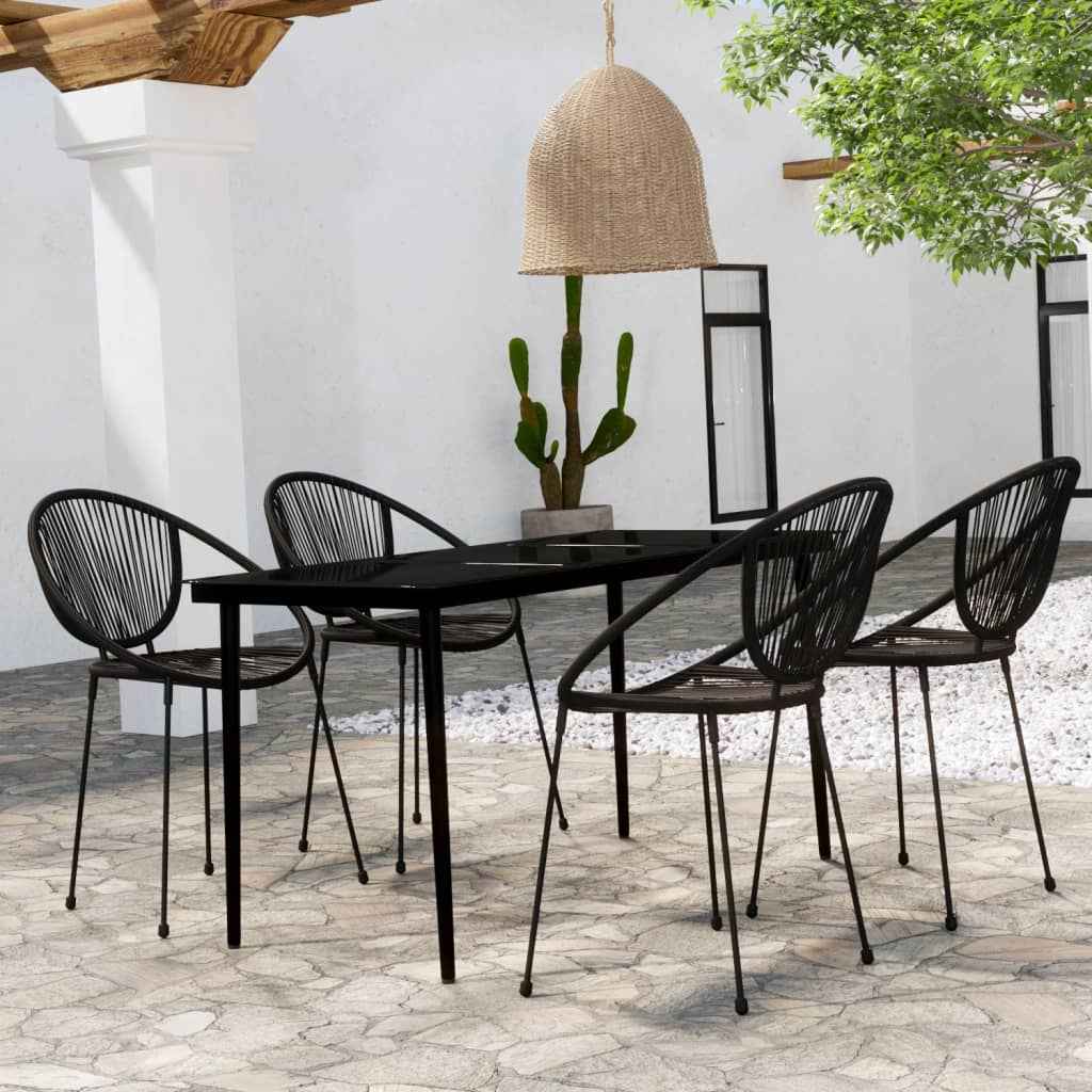vidaXL 7-delige Tuinset zwart