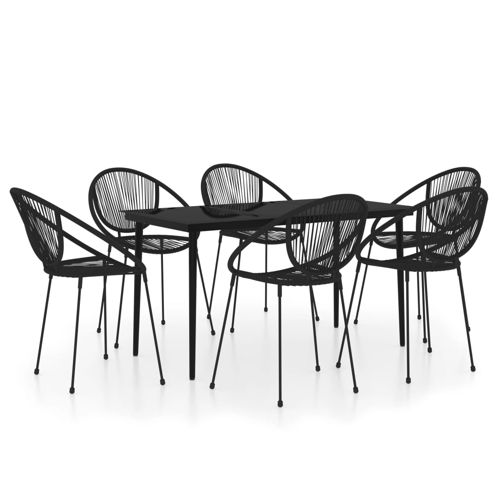 vidaXL 7-delige Tuinset zwart