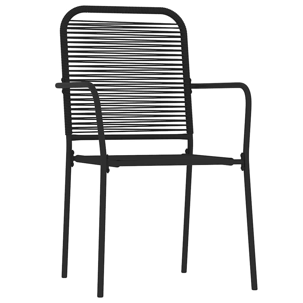 vidaXL 5-delige Tuinset katoenen touw en staal zwart