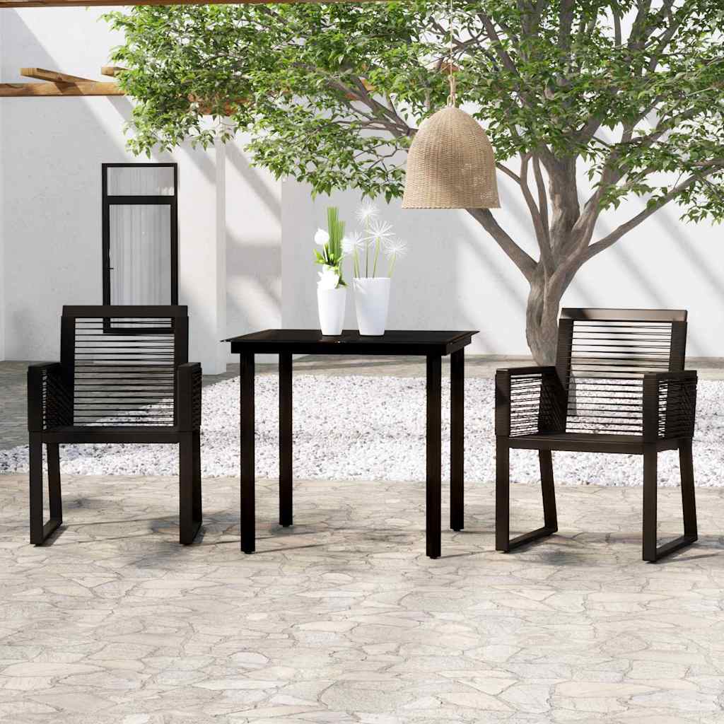 vidaXL 9-delige Tuinset zwart