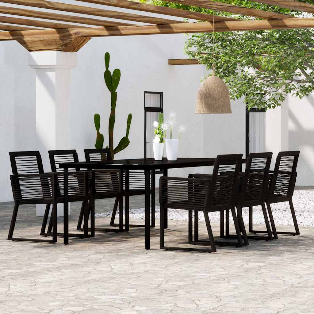 vidaXL 9-delige Tuinset zwart