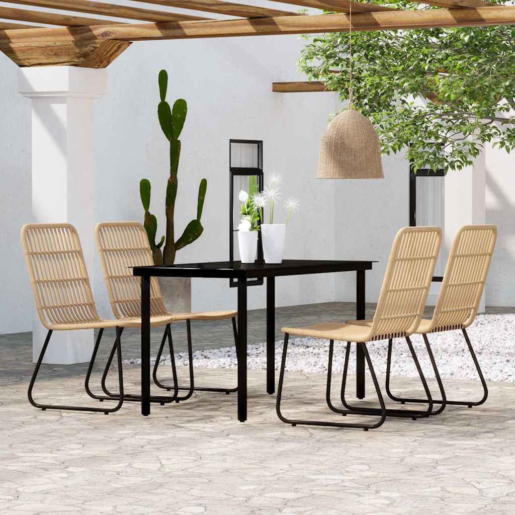 vidaXL 5-delige Tuinset zwart