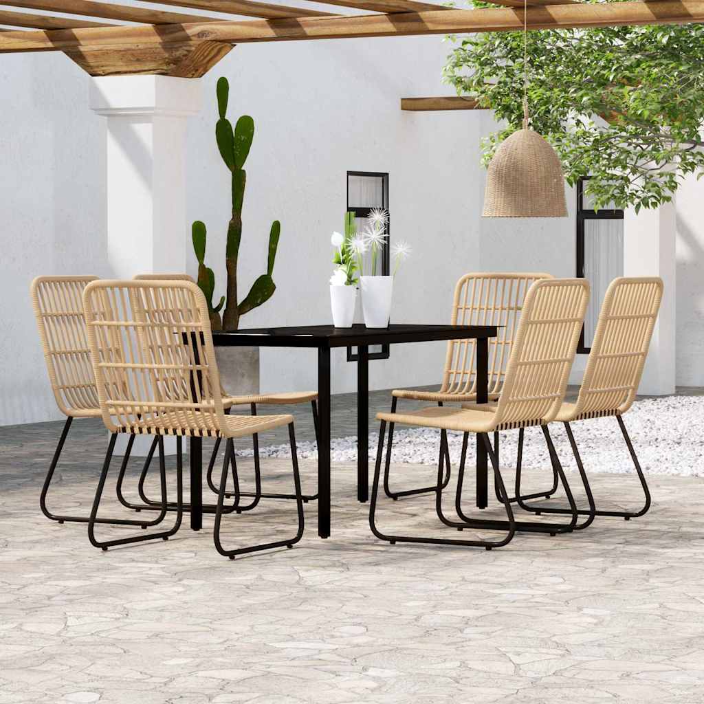 vidaXL 5-delige Tuinset zwart
