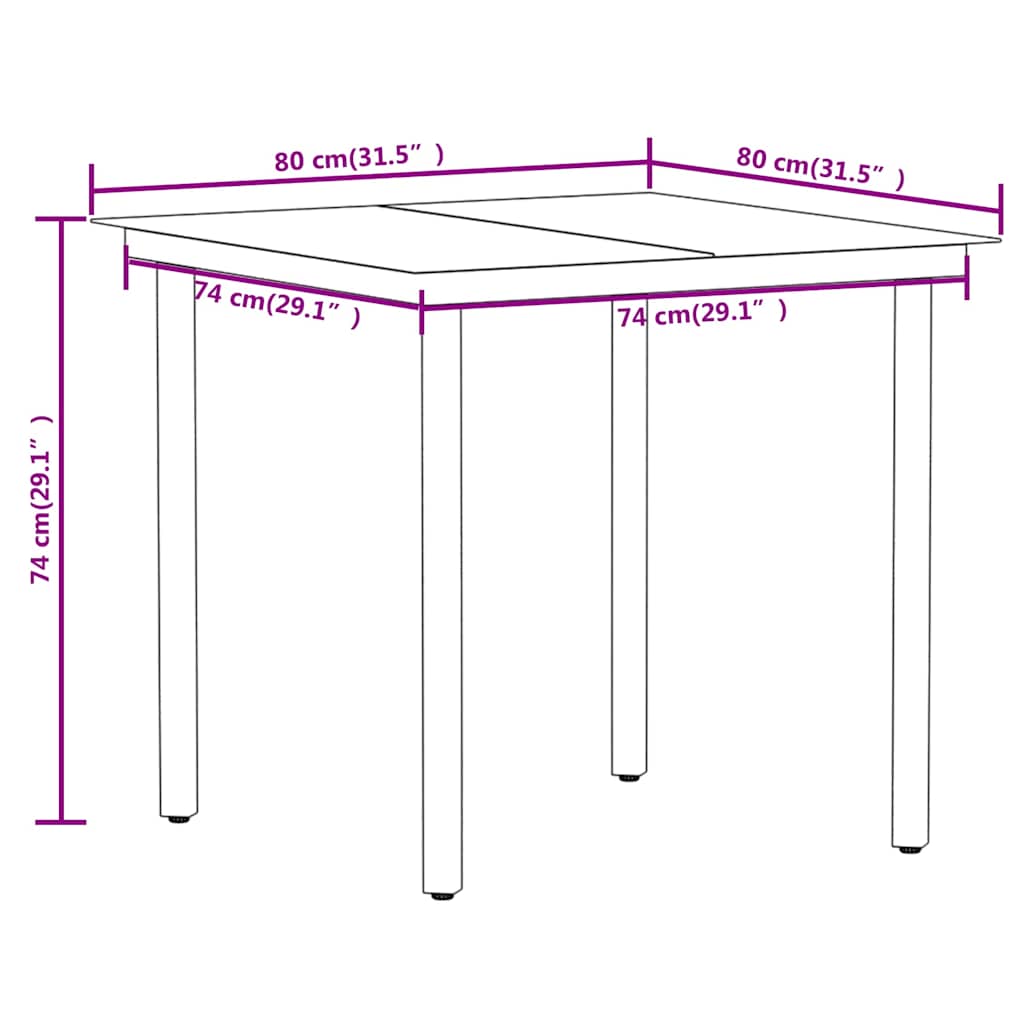 vidaXL 5-delige Tuinset zwart