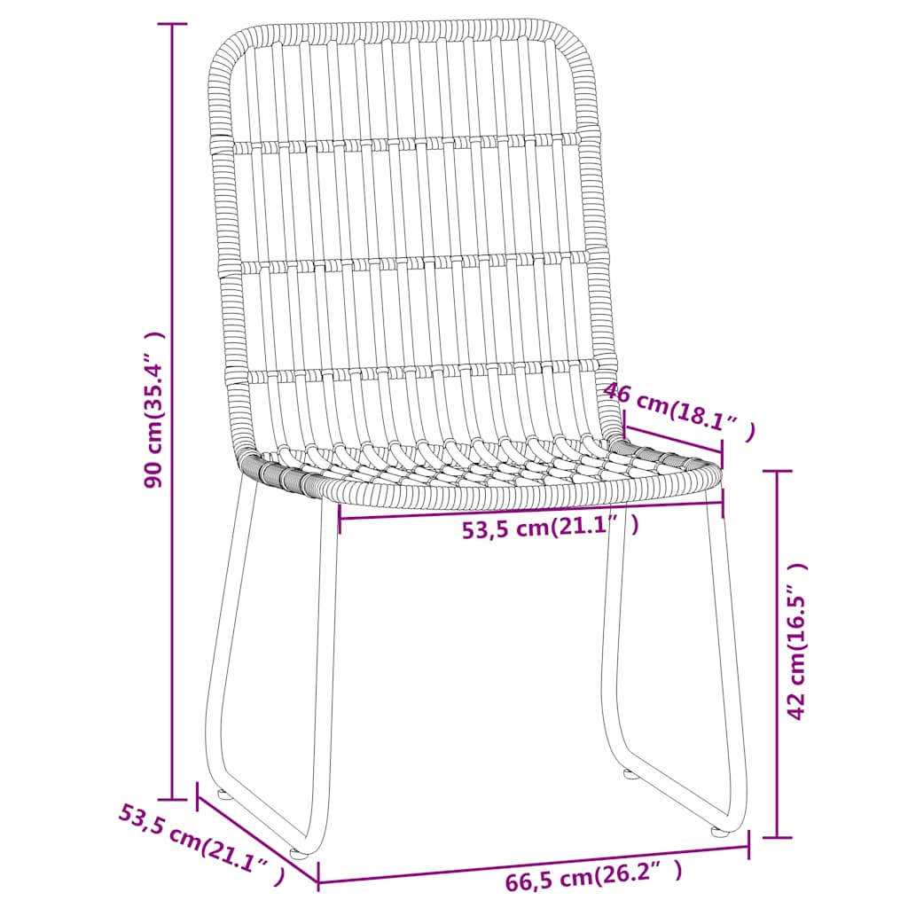 vidaXL 5-delige Tuinset zwart