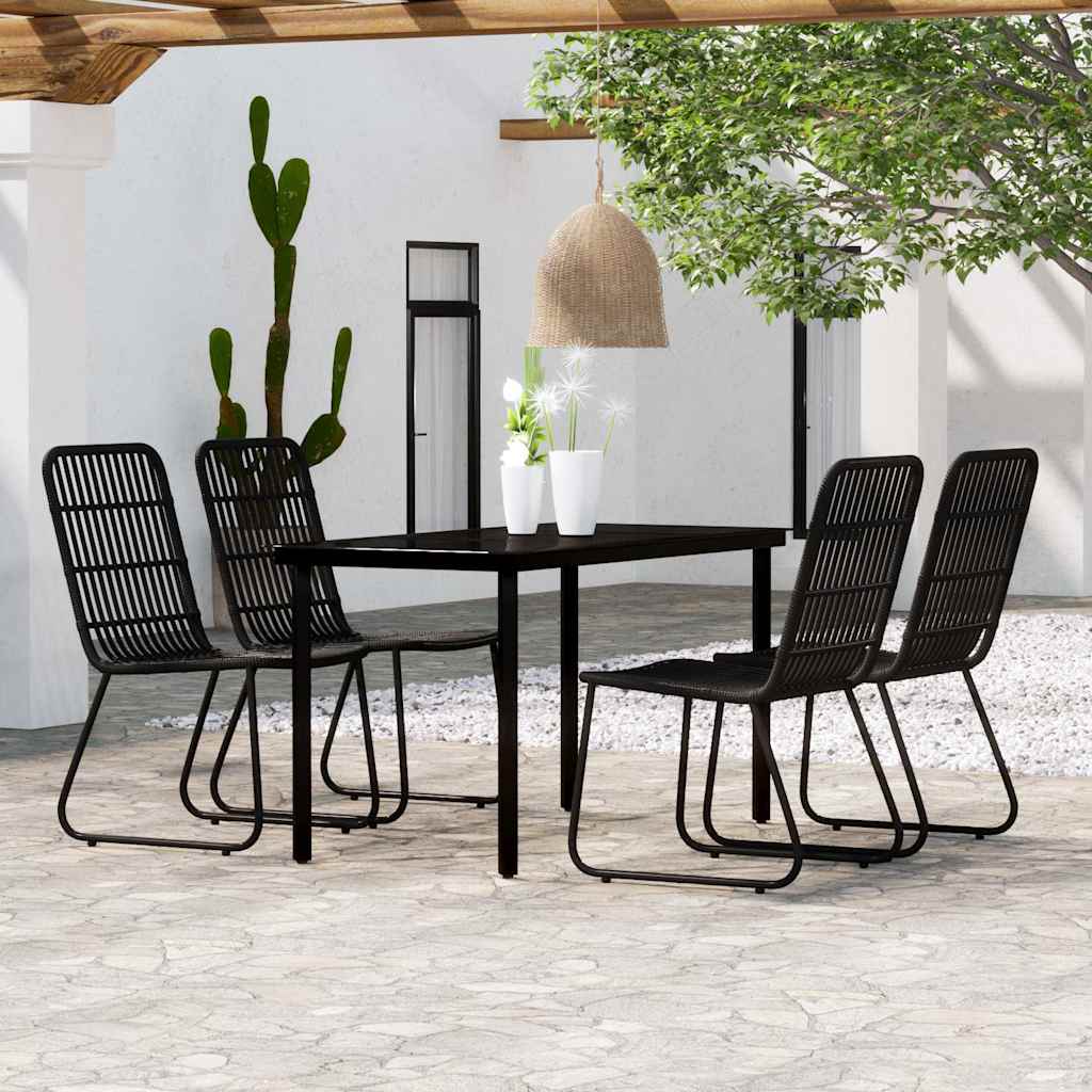 vidaXL 5-delige Tuinset zwart