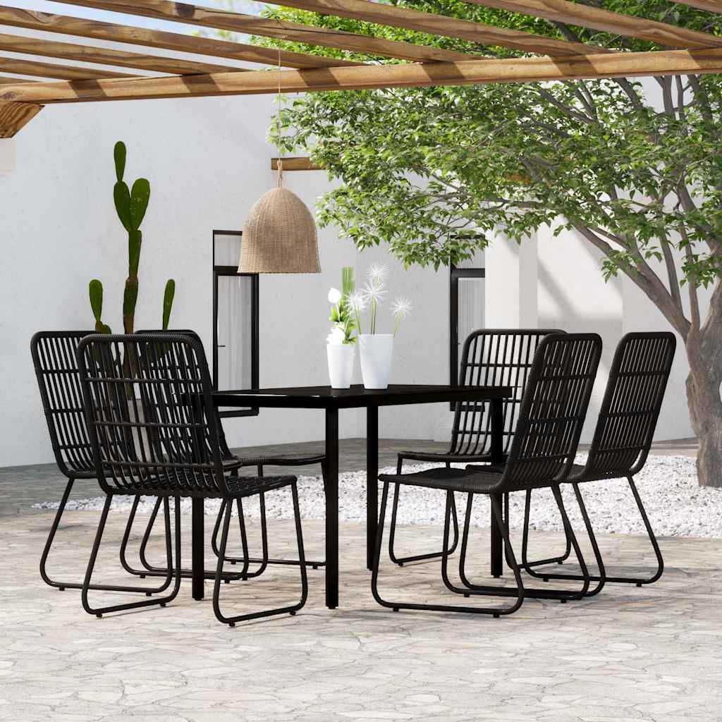vidaXL 5-delige Tuinset zwart