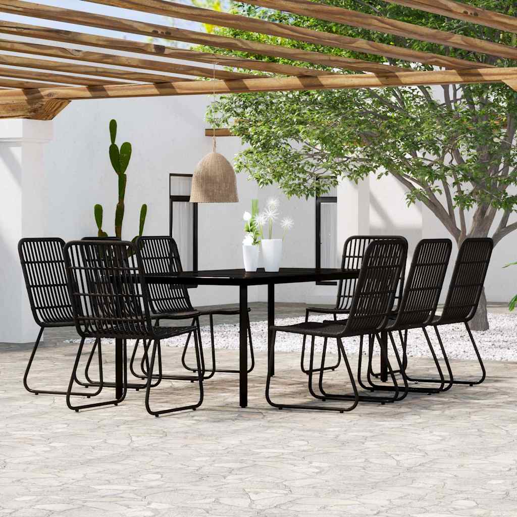 vidaXL 5-delige Tuinset zwart