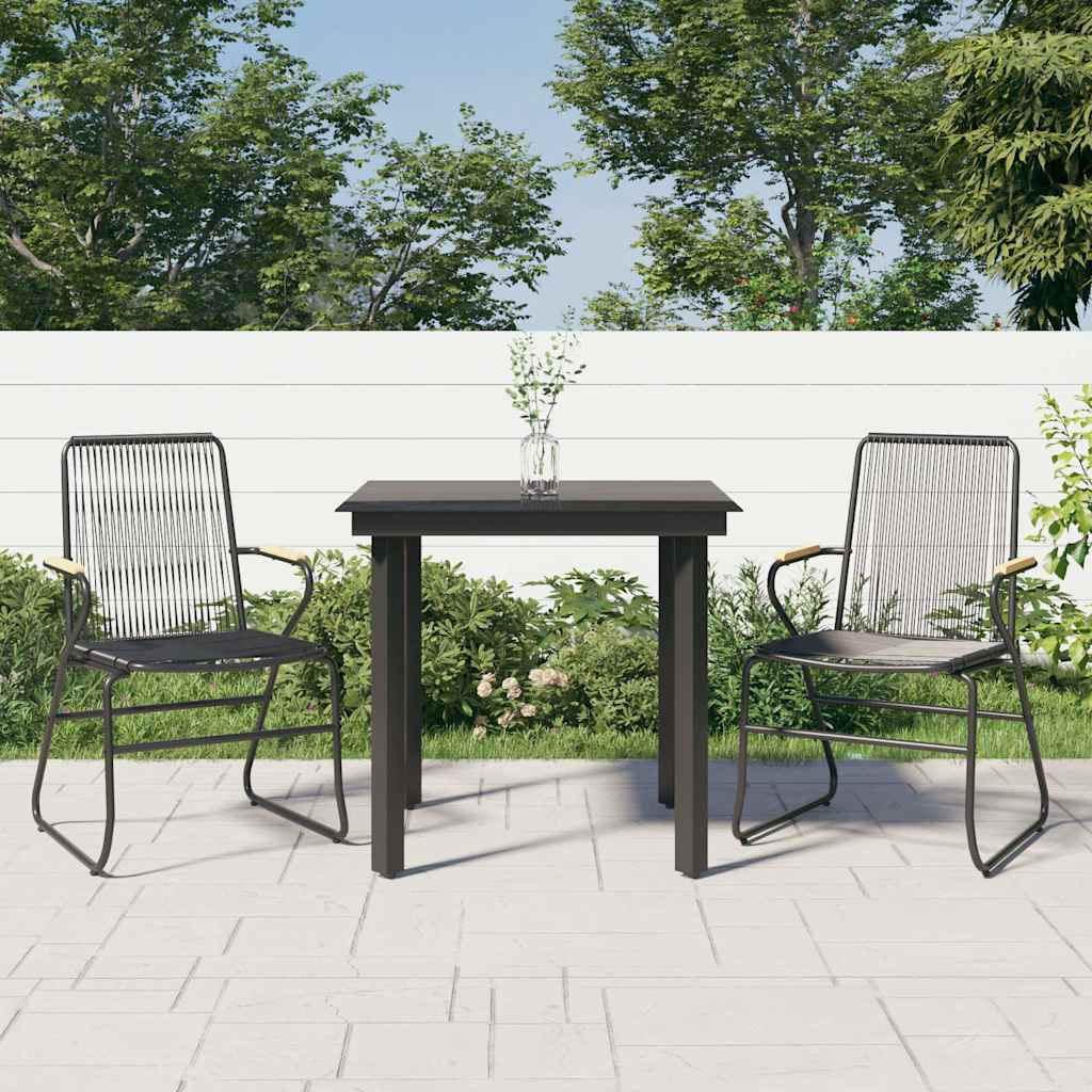 vidaXL 5-delige Tuinset PVC-rattan zwart