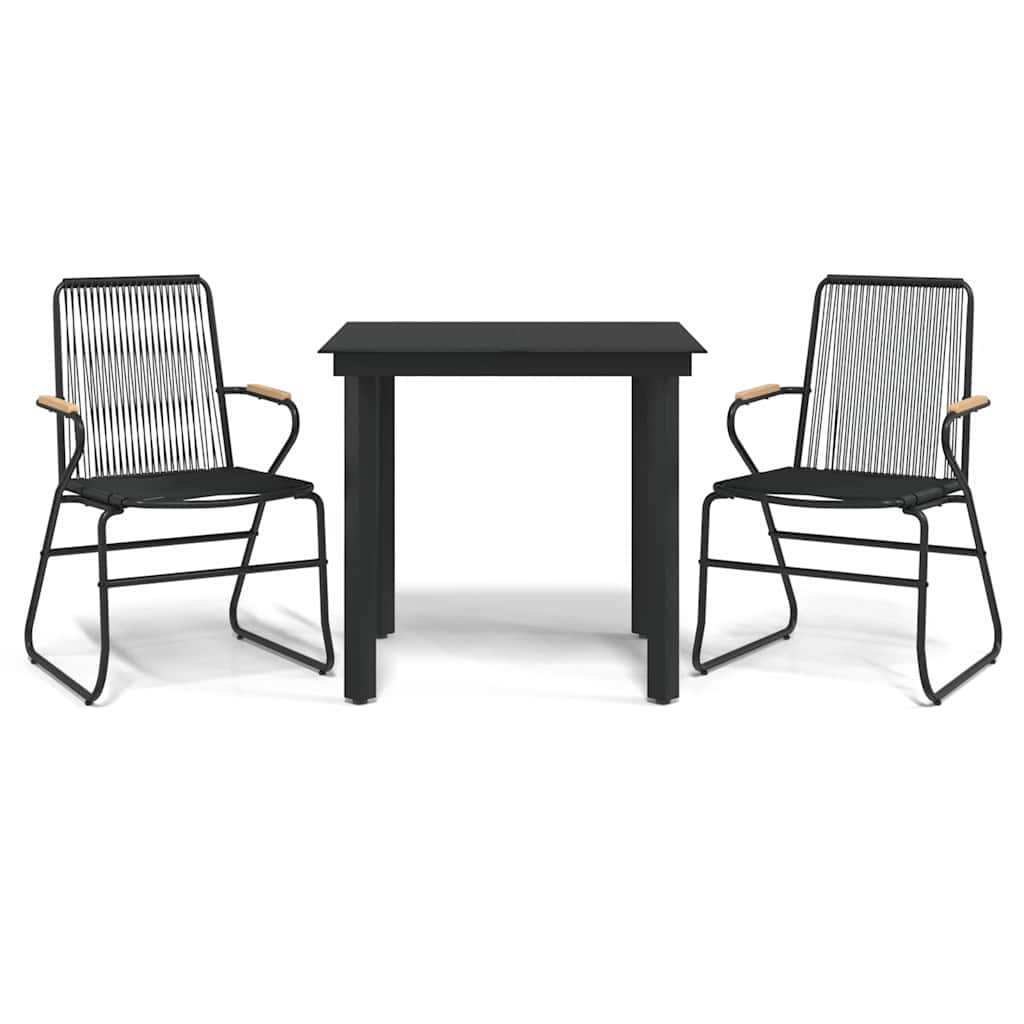 vidaXL 5-delige Tuinset PVC-rattan zwart