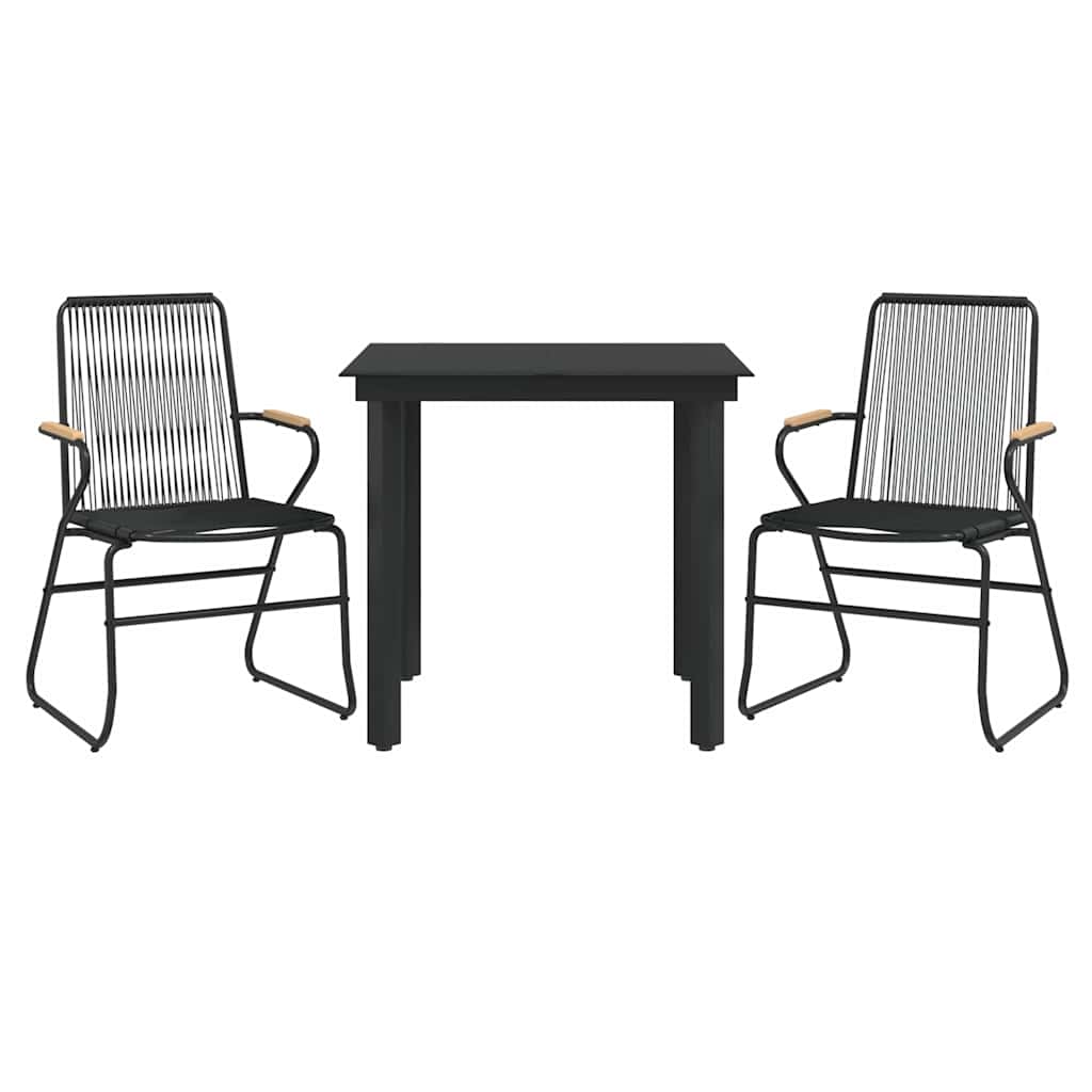 vidaXL 5-delige Tuinset PVC-rattan zwart