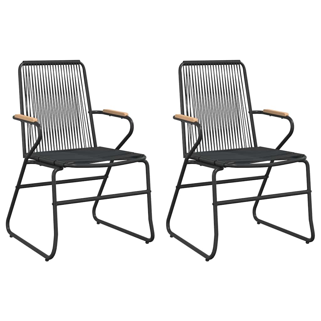 vidaXL 5-delige Tuinset PVC-rattan zwart