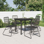 vidaXL 5-delige Tuinset PVC-rattan zwart