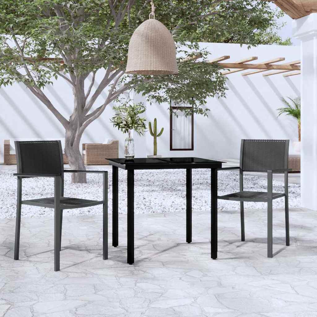 vidaXL 5-delige Tuinset zwart