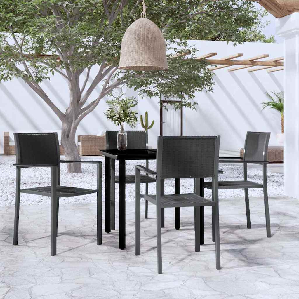 vidaXL 5-delige Tuinset zwart