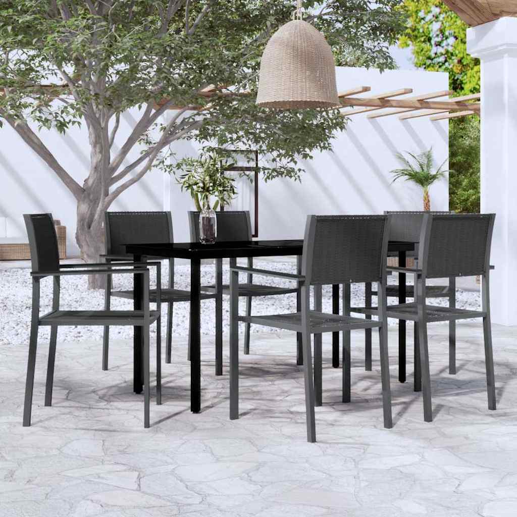 vidaXL 5-delige Tuinset zwart